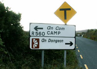 Irish Road Sign 2 showing the name Dingle covered over
