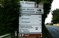 Irish Road Sign 1 with the name Dingle covered 