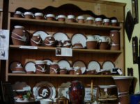 Stephen Pearce pottery on Dresser in cois farraige, Dingle