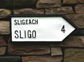 Sligo Irish road sign