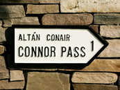 Connor Pass 1 mile road sign