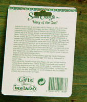 Saint Brigid's cross, ceramic. Story on back of card. Click to enlarge