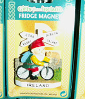 Leprechaun with Ireland road sign pointing to Galway, Cork, Dublin and Kerry. click on image to enlarge